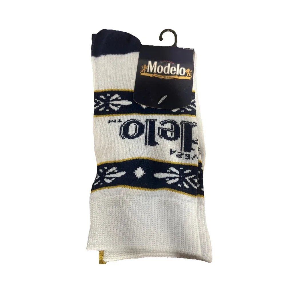 Modelo Cerveza‎ Beer Mens 1 Pack Crew Socks. Bioworld Size 8-12
